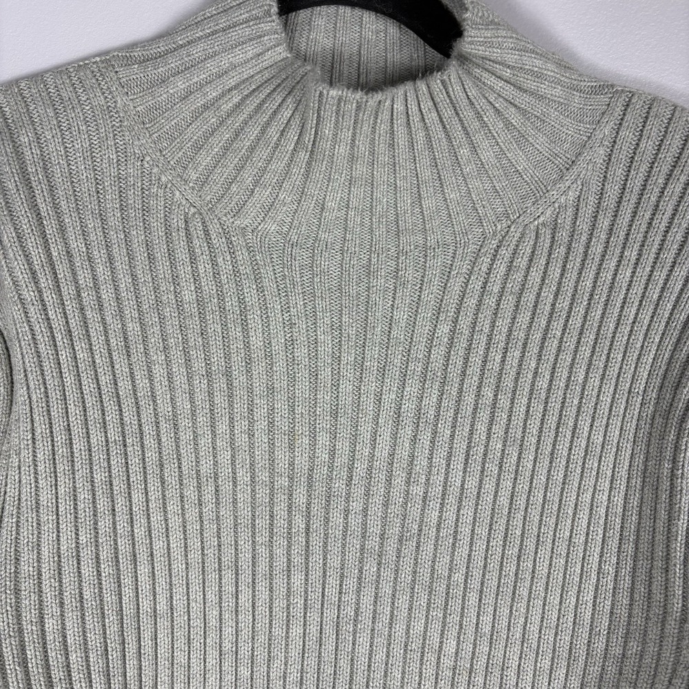 Polo Ralph Lauren Large Gray‎ Mock Neck Ribbed Long Sleeve Pullover Sweater VTG